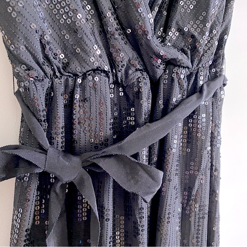 Express Black Sequin Double V-Neck Sleeveless Coc… - image 4